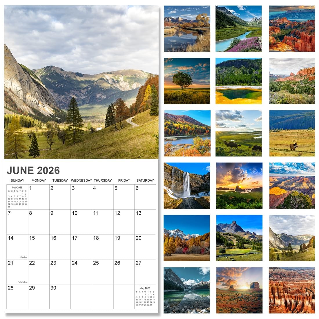 2026-2027 Calendar for Wall, 12″ x 12″, A-National Parks