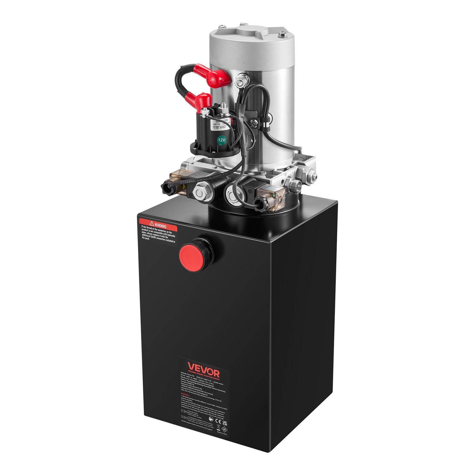 12 Quart Hydraulic Power Unit, Double Acting Dump Trailer Pump, 3200 PSI Max Rel