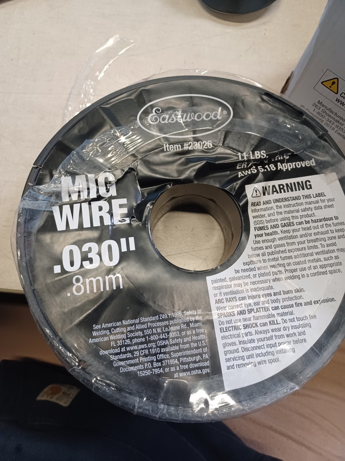 Eastwood .030 11 lb Solid Mig Bronze Copper Metal Fabrication Welding Wire Spool