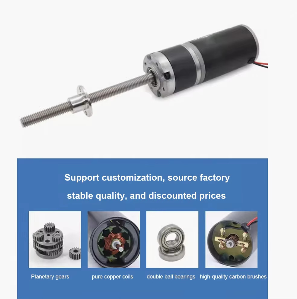 100kg 36mm 12V/24V M8 100mm/50mm threaded long shaft planetary DC reducer motor