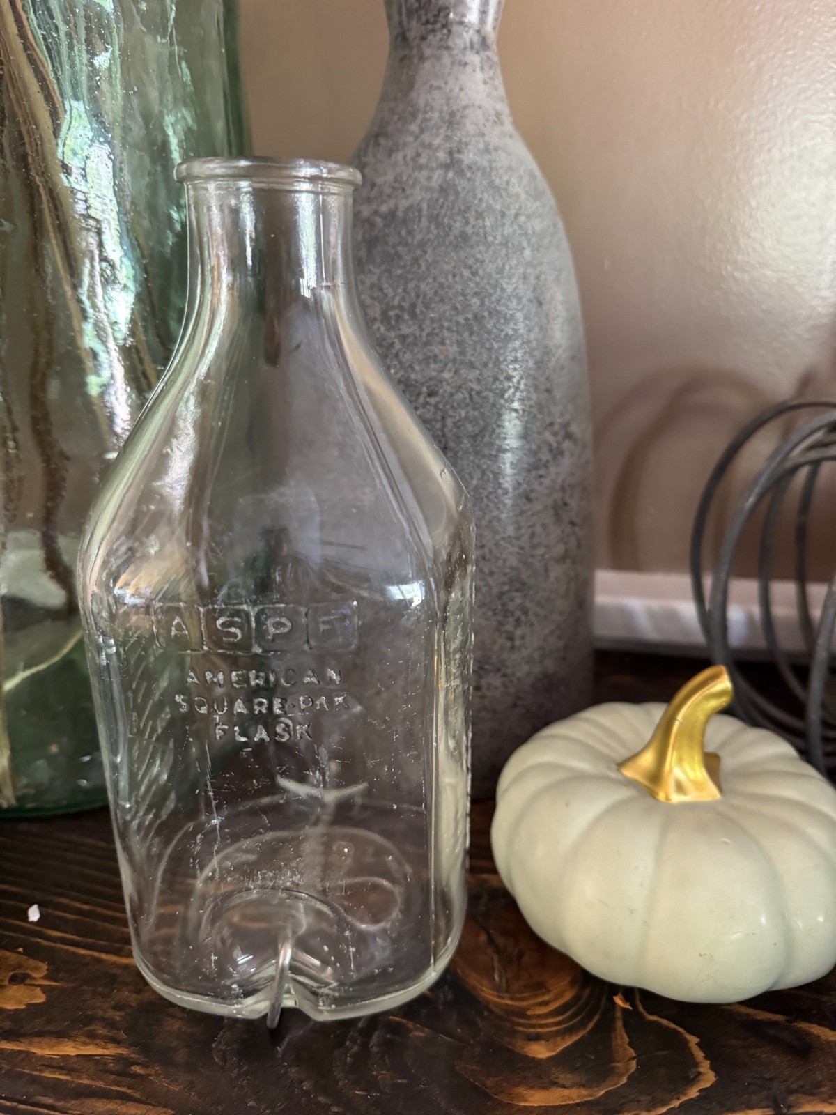 Vtg Pyrex 1000 ml Clear Bottle ASPF American Sterilizer Co. Medical Bottle