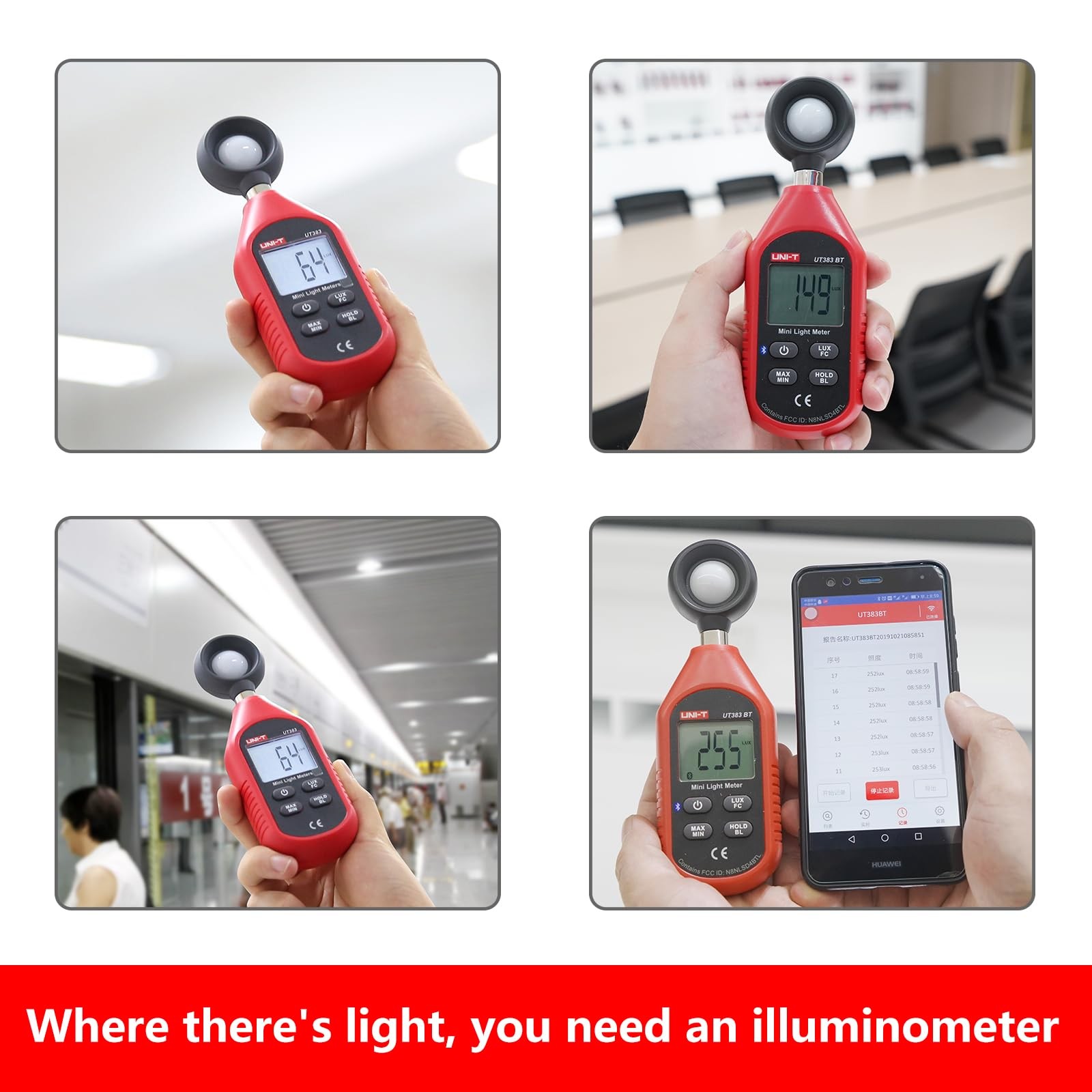 UT383BT Mini Light Meter Digital Bluetooth Luxometer 199900Lux 18500FC