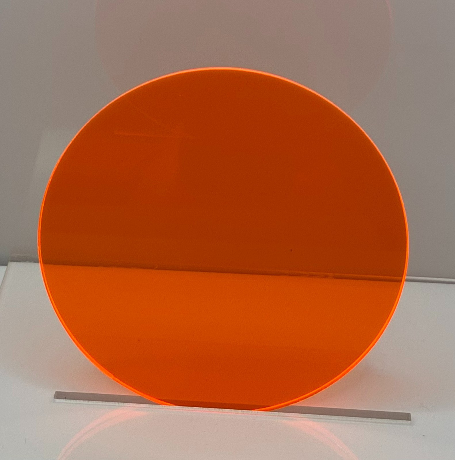(4-Pack)-Acrylic Circle Disc-1/8″ thick-Orange Fluorescent-4″ Diameter