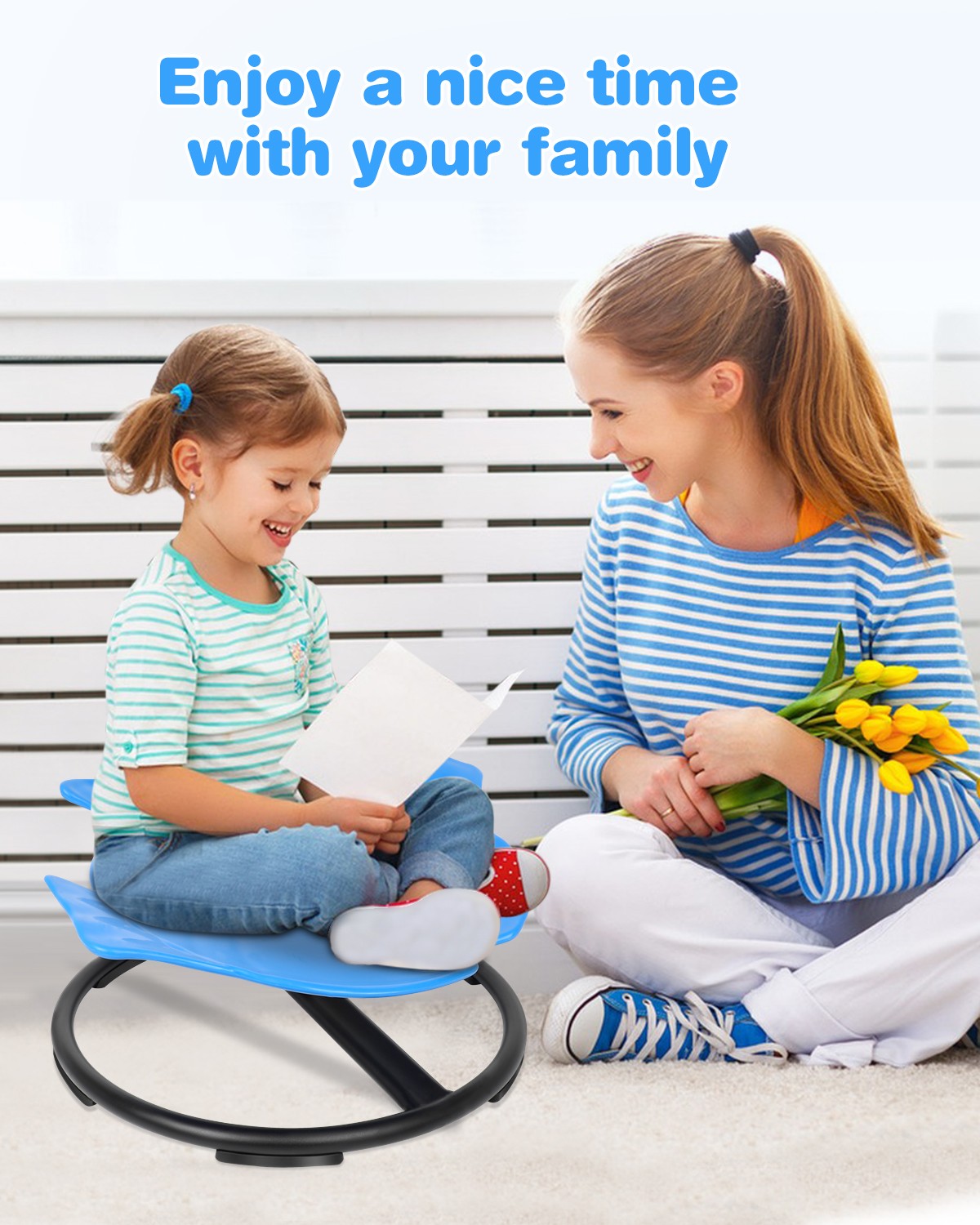 3-10 Years Old Dark Blue Seat and Spin Chair Kids Sensory Products Wobble Chair