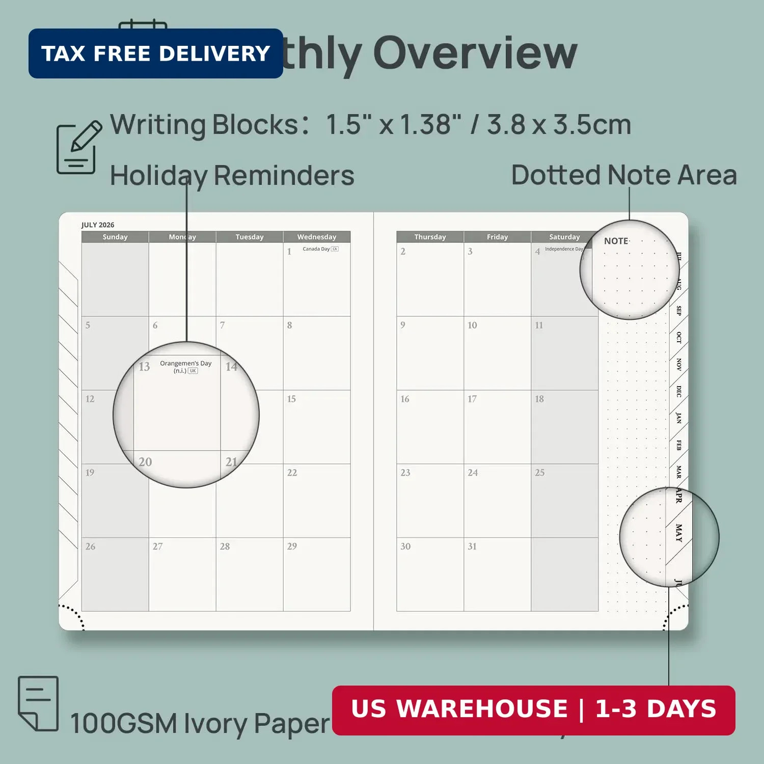POPRUN Planner 2026-2027, 6.5″ x 8.5″, Academic Daily Weekly and Monthly | Calen