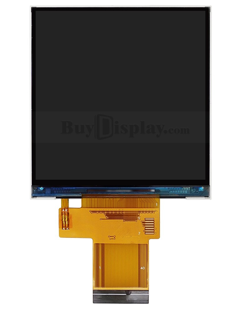 Square 3.4 inch 480×480 IPS TFT LCD Display SPI+RGB Interface