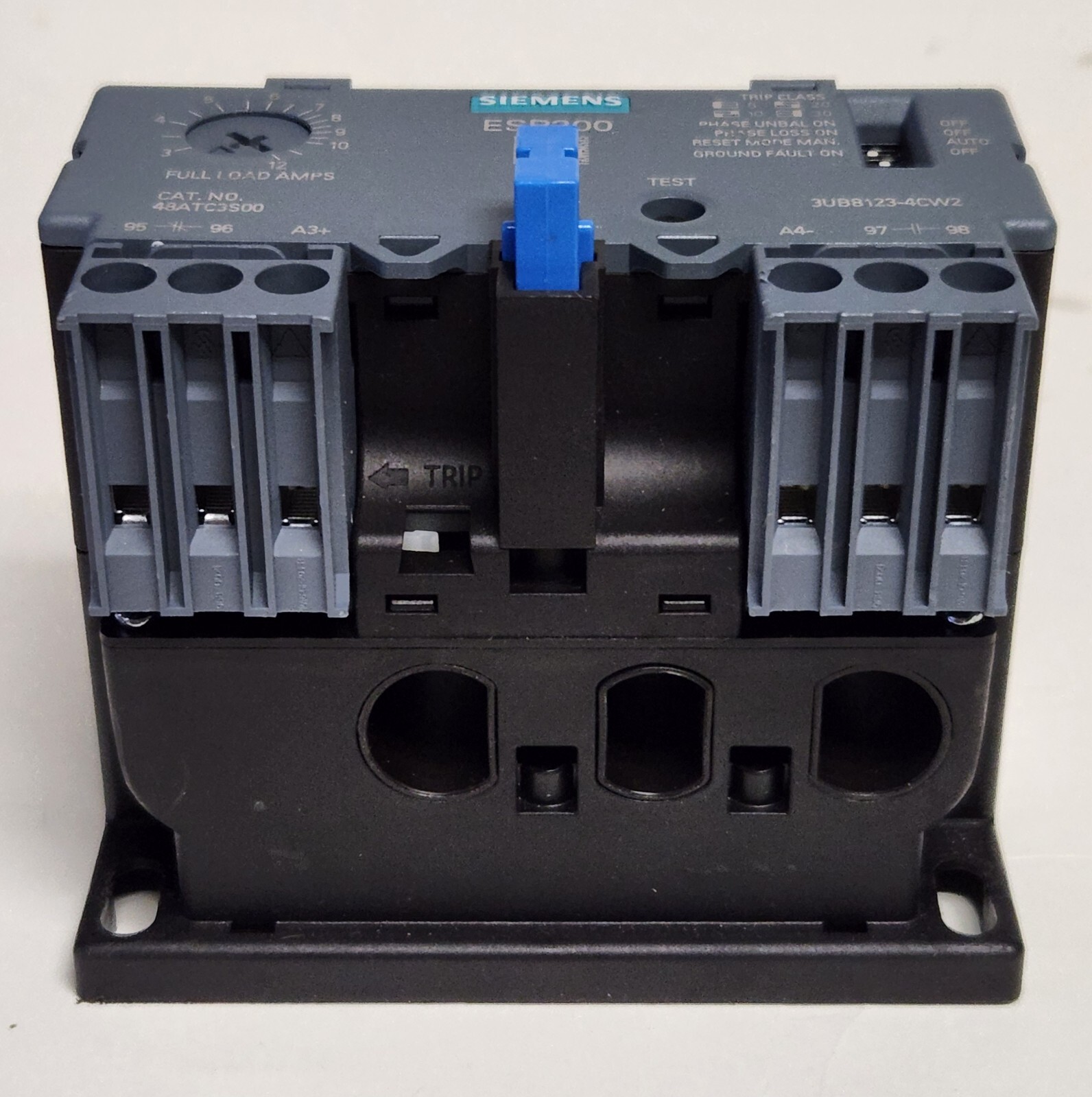 SIEMENS 48ATC3S00 ESP200 Electronic Overload Relay 3UBB123 4CW2 3-12 AMP