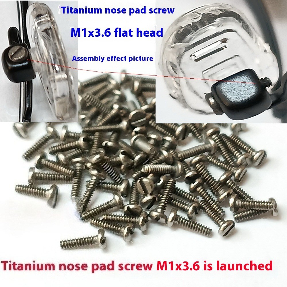 Titanium Alloy Mini Screws for Glasses Nose Support Nose Pad M1x3.6 M1.2×3.6