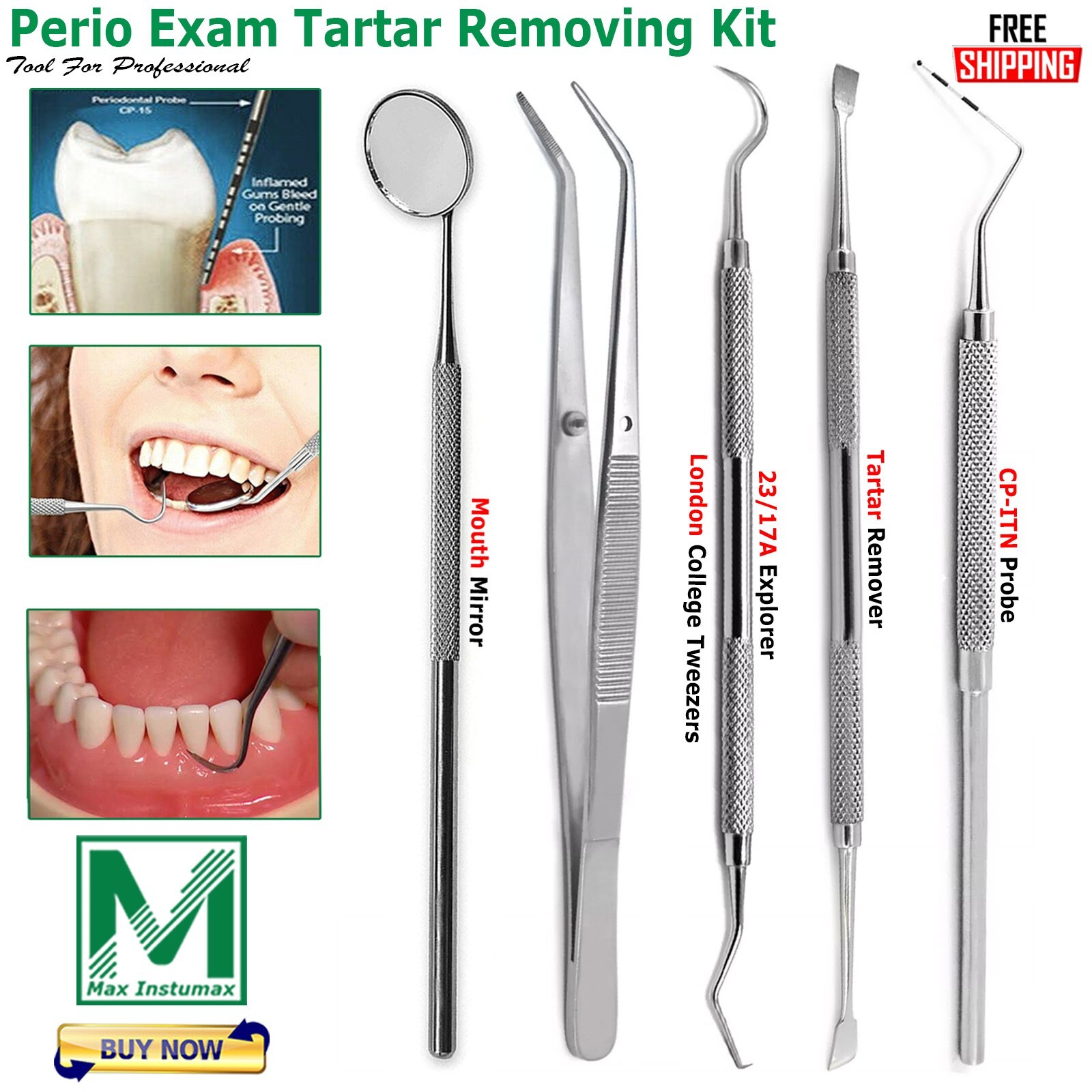 Professional Dental Examination Kit Basic Hygiene Teeth Explorer Cleaning Tools