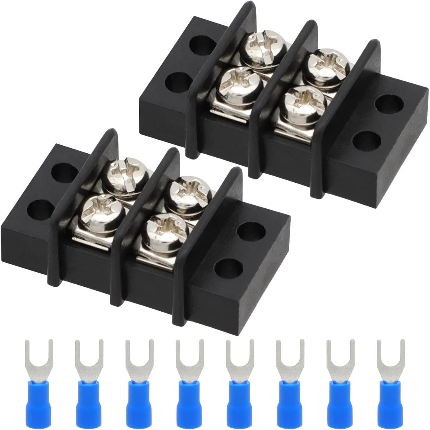 Terminal Block2 Pack 4 Circuits 20-30a 200v-450v Dual Row Screw Terminals St…