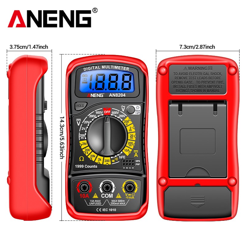 2pcs Digital Multimeters AC Voltage Meter Ammeter Ohmmeter Voltage Tester XL830L