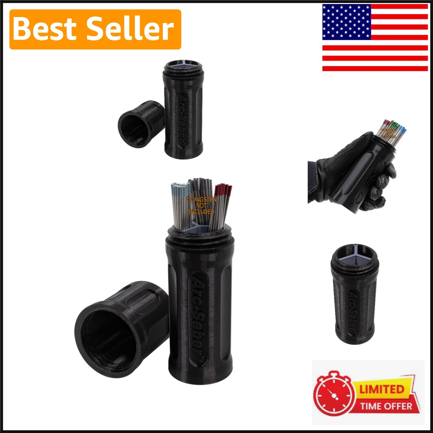 Customizable Tungsten Electrode Holder with Magnetic Base – Store Up to 90 Rods