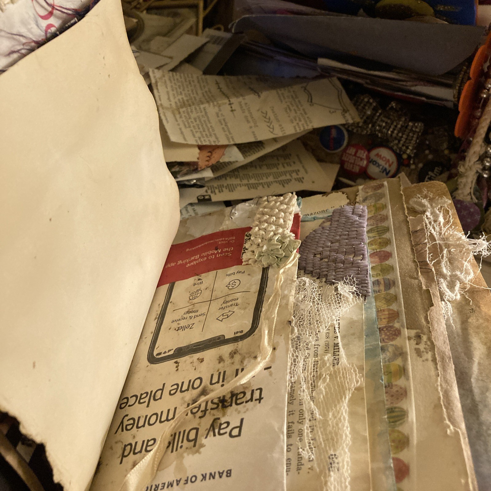 Junk Journal Intercession, Coffee Stain Pages