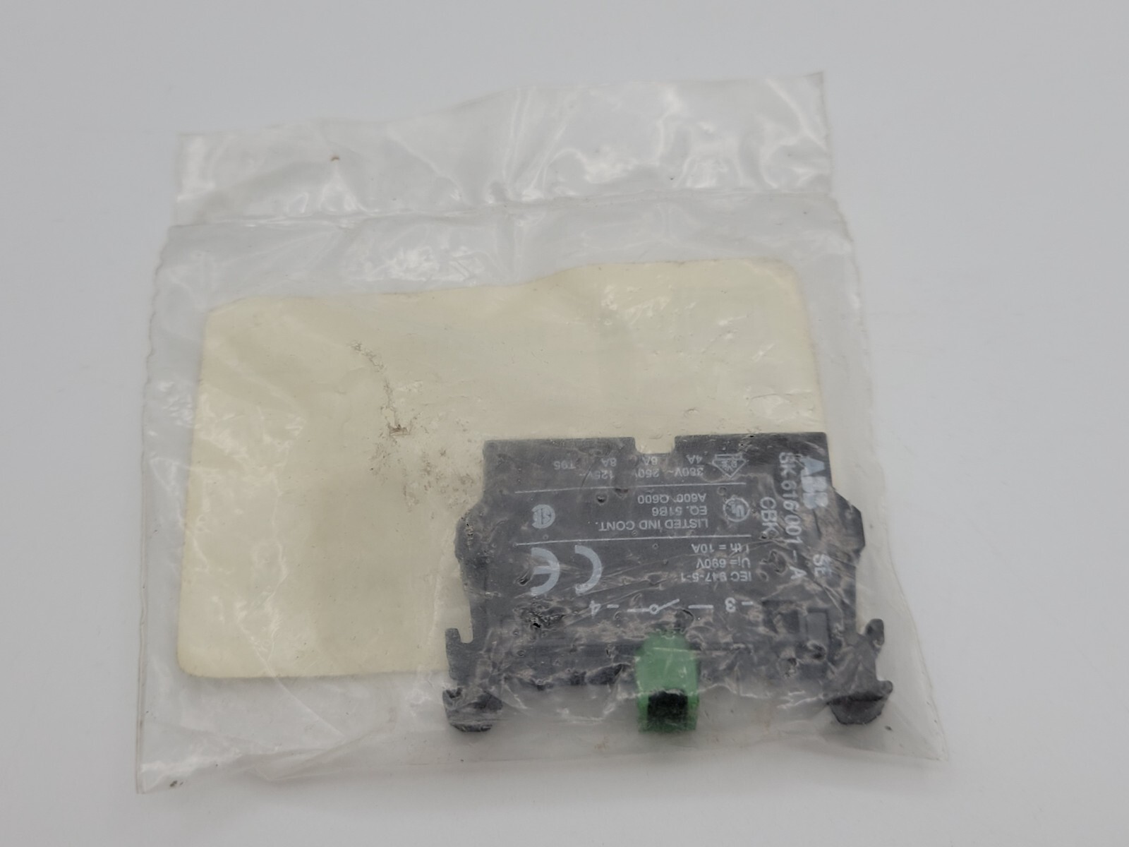 Cutler-Hammer CRAB SK 616 001-A Auxiliary Contact Block Kit 10 Amp 690 Volt 1-NO