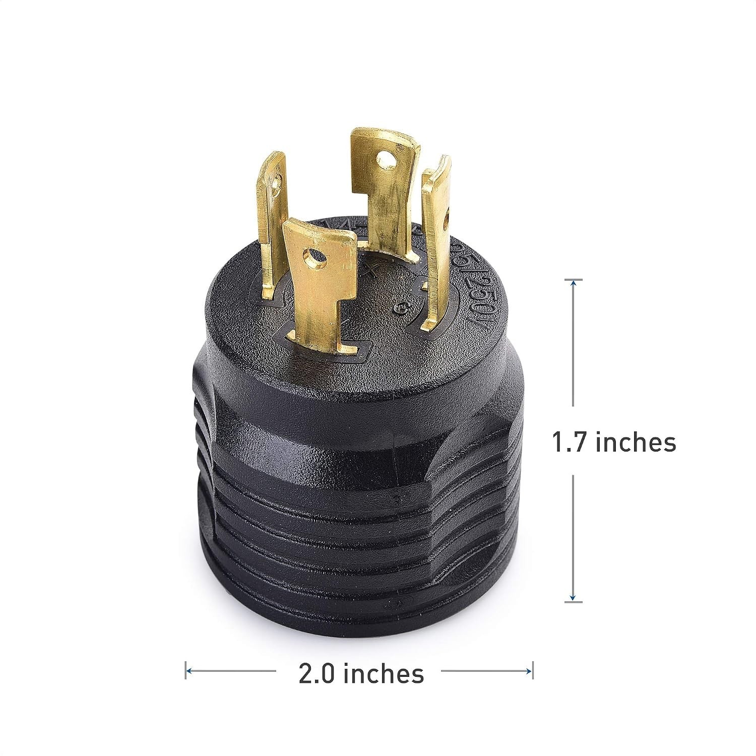 Cable Matters 2 Pack 4 Prong Twist Lock to 30 Amp RV Adapter NEMA L14-30P TT-30R