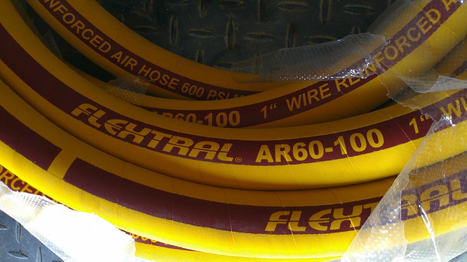 FLEXTRAL AR60-100-50 1″ WIRE REINFORCED AIR HOSE 600 PSI 50 FT NEW W/ Fitting
