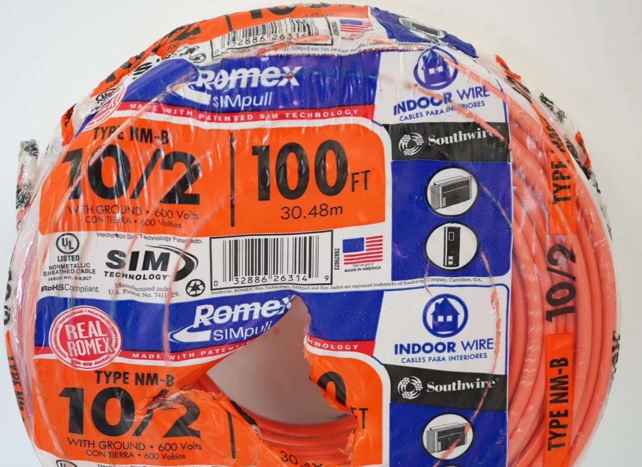 NEW – Southwire Romex Simpull 10/2 100ft NM-B Orange Indoor Cable w/Ground Wire