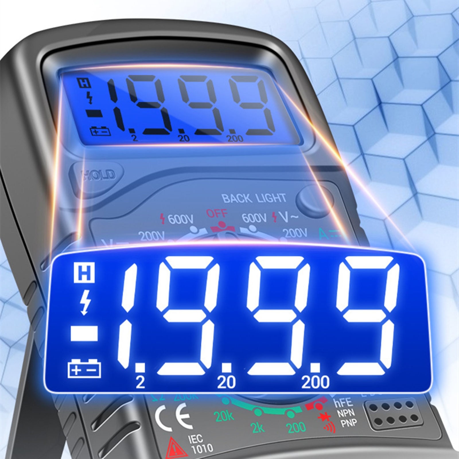 LCD Digital Multimeter Voltmeter Ammeter Ohmmeter Volt AC DC Diode Tester Meter