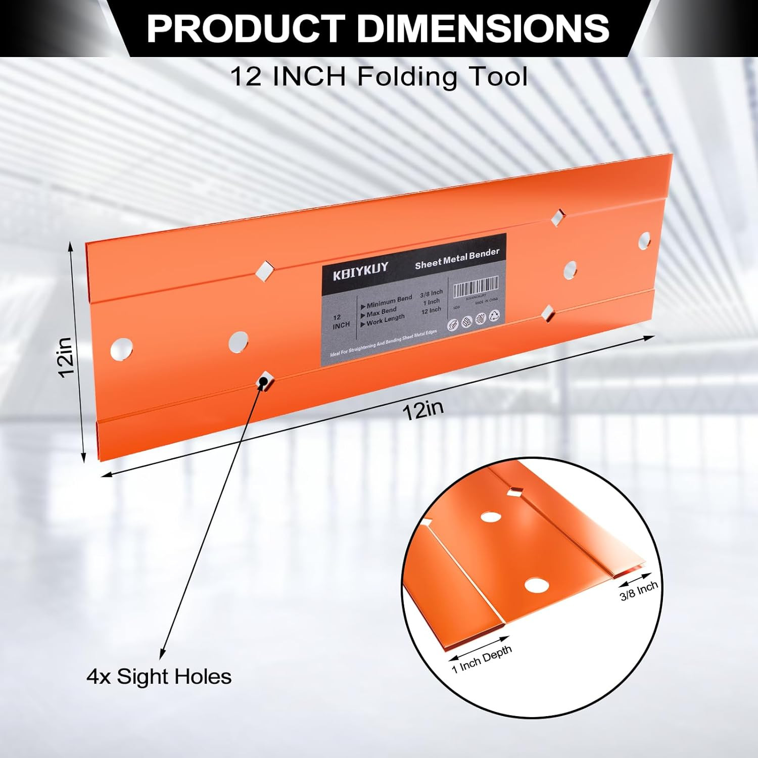 Sheet Metal Bender Folding Tool, 12 Inch Hand Seamer for HVAC Ductwork, Roofing