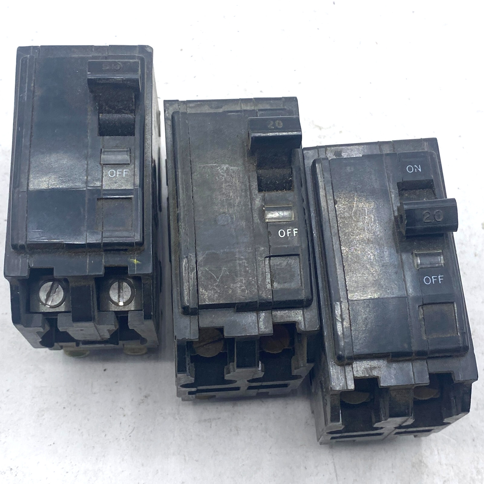 Lot of 3 Square D 2-Pole 20A 120/240V Circuit Breakers Mix Type QO & QOB OEM ✅