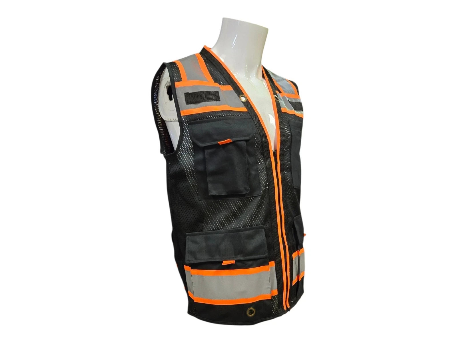 Black Hi-Vis Safety Vest With Plan/TABLET Pocket, All sizes available