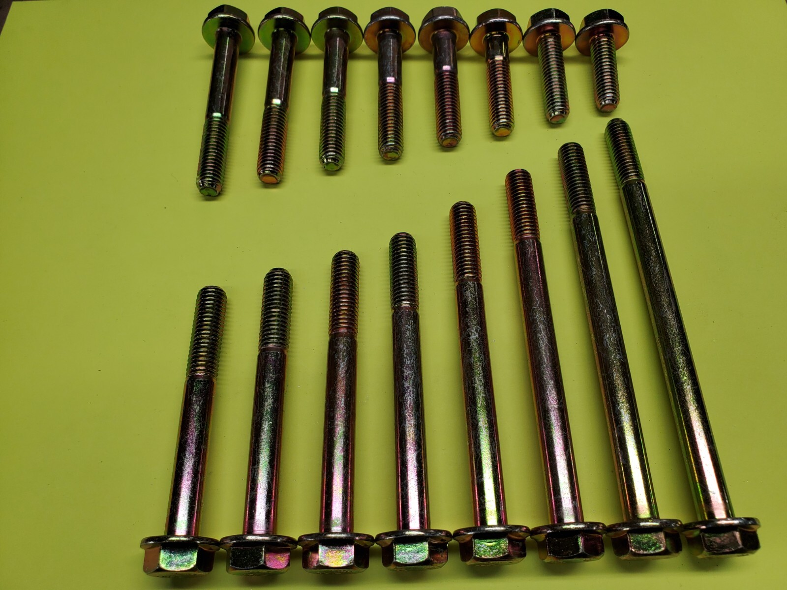 M8-1.25 x (CHOOSE LENGTH & QTY) Class 10.9 Flange Bolts & Lock Nuts Yellow Grade