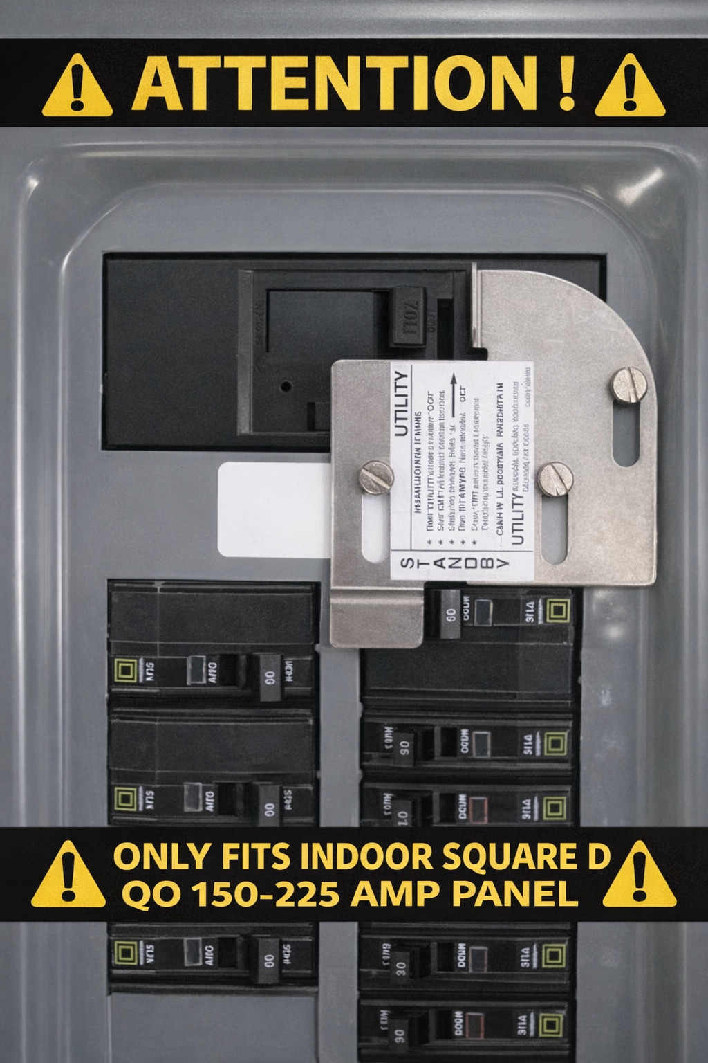 4000-7500 Watt Generator Interlock Kit w/ 30A Inlet Box for Square D QO Panel