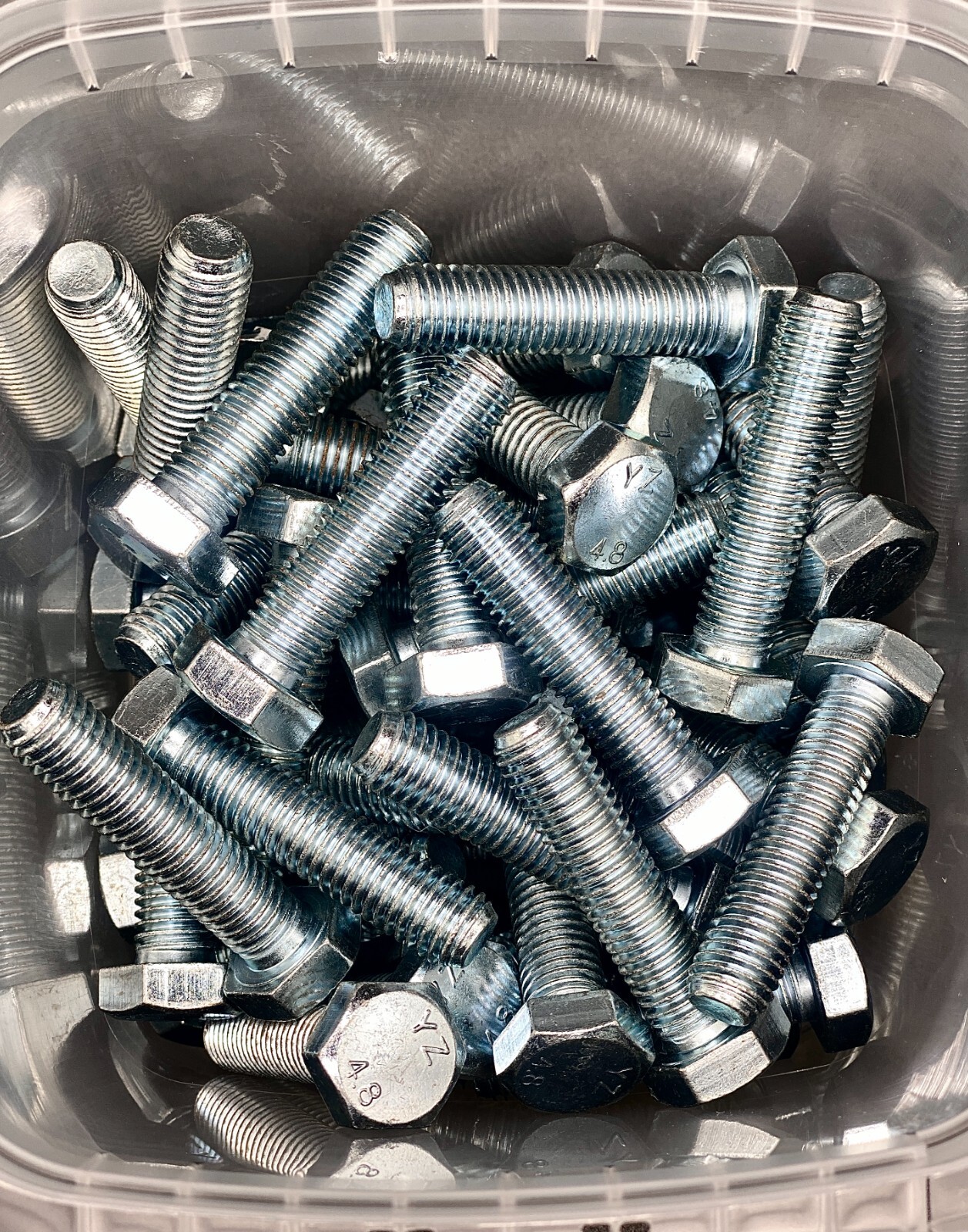 M12-1.75 X 50MM DIN 933 Coarse Hex Cap Screw Bolt 8.8 Zinc Plated 50 pcs Set