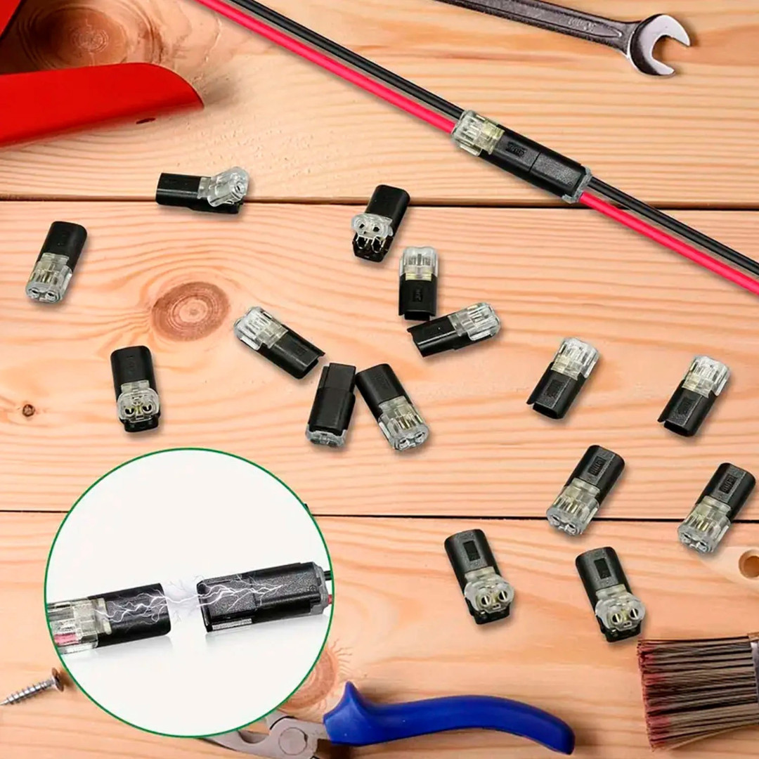 200pcs Double-Wire Plug-in Connector, Cable Clamp with Locking Buckle, AWG 18-22