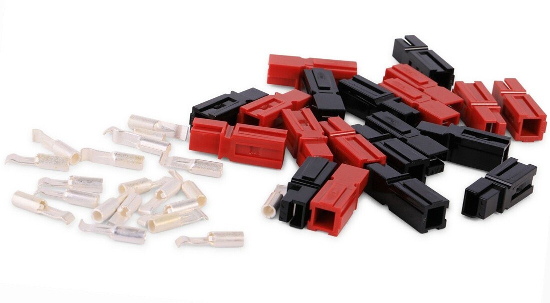 10 Sets Universal DC Power Connectors 30A Male or Female Red/Black 10X Crimp-On