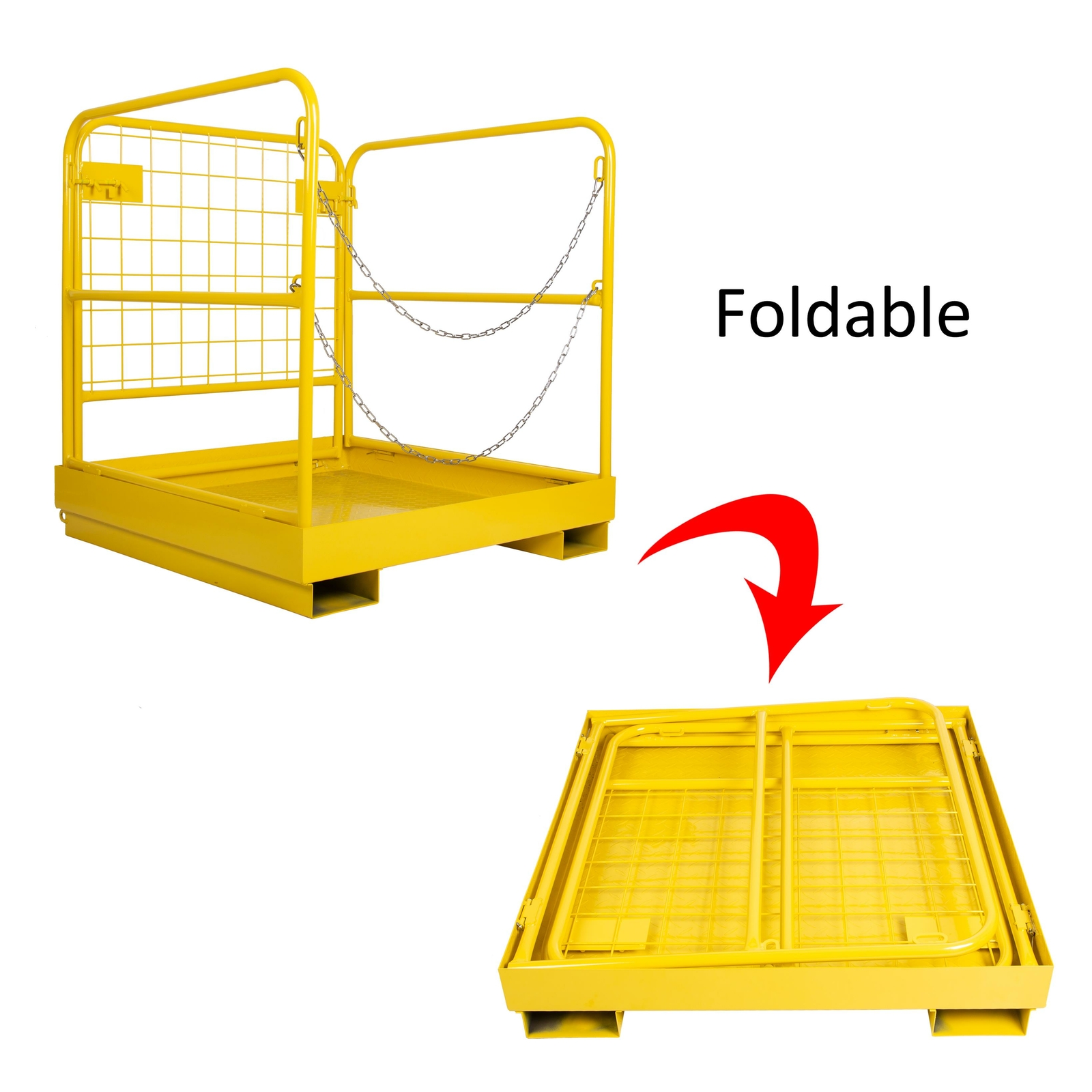 Heavy Duty Forklift Safety Cage Work Platform Basket 36″x36″ 1200lbs for Aerial