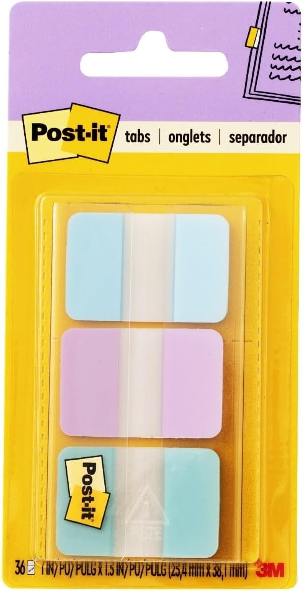 Gradient Blue Pink Clear Index Tabs, 24-Pack