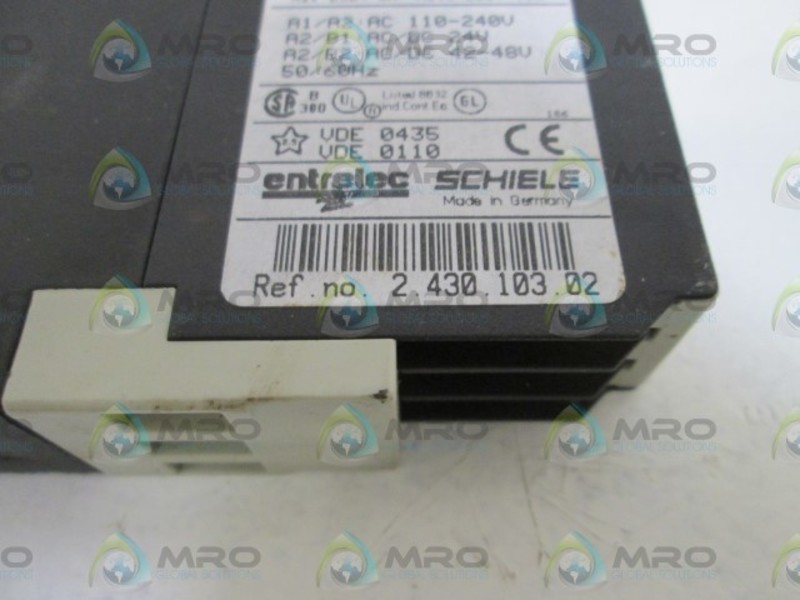 ENTRELEC ERS 2.430.103.02 TIMETRON ON DELAY TIMER 0,05s-300h UNMP