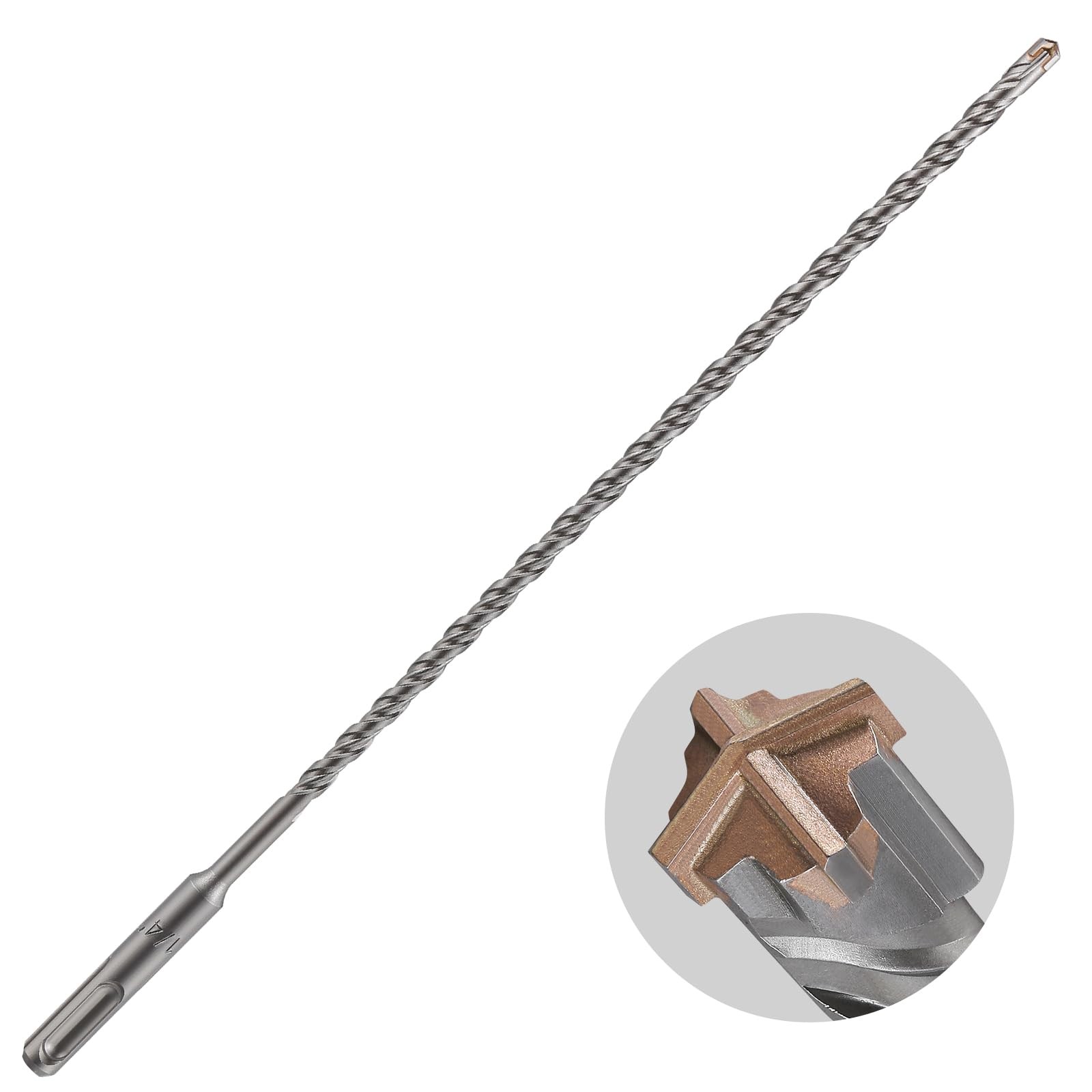 3 Pcs Long Concrete Drill Bit Set 1/4 Inch Cross Tip 10 to 12 Inch Masonry Kit