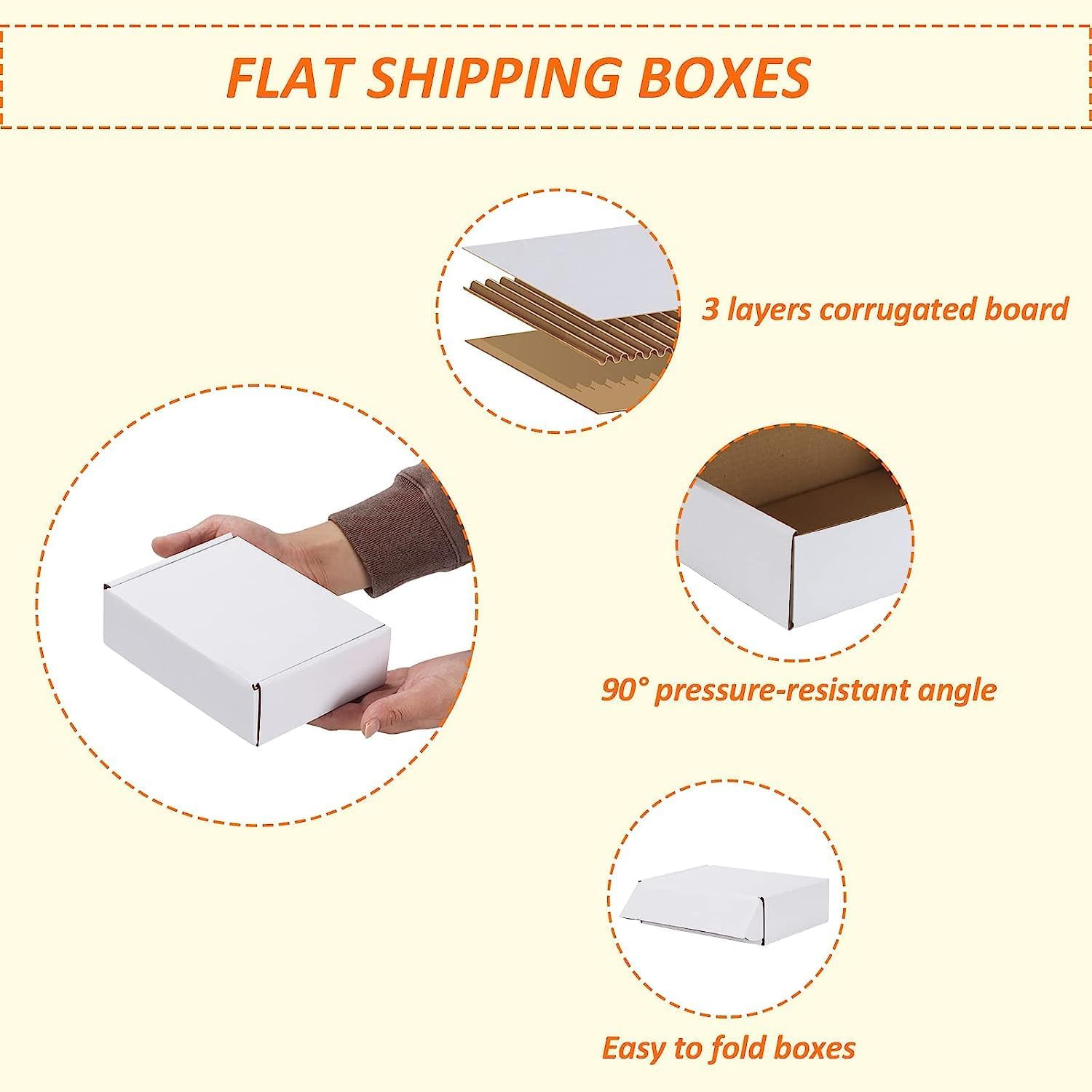 7X5X2 Small Shipping Boxes Set of 50, White Corrugated Cardboard Box Literatu…