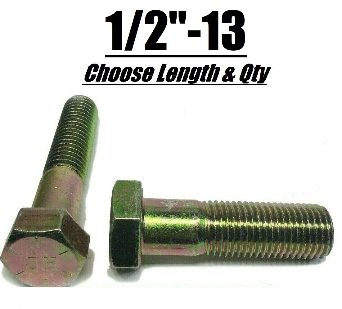 1/2″-13 Grade 8 Hex Cap Screws COARSE Thread USS Hex Bolts (Pick Length & Qty)