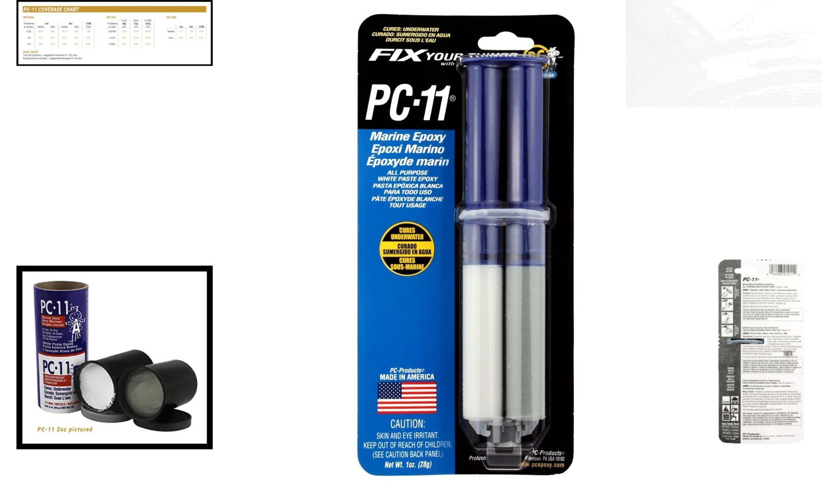 PC-11 1oz Epoxy Adhesive Paste – Bonds Wet, Dry & Underwater for Durable Repairs