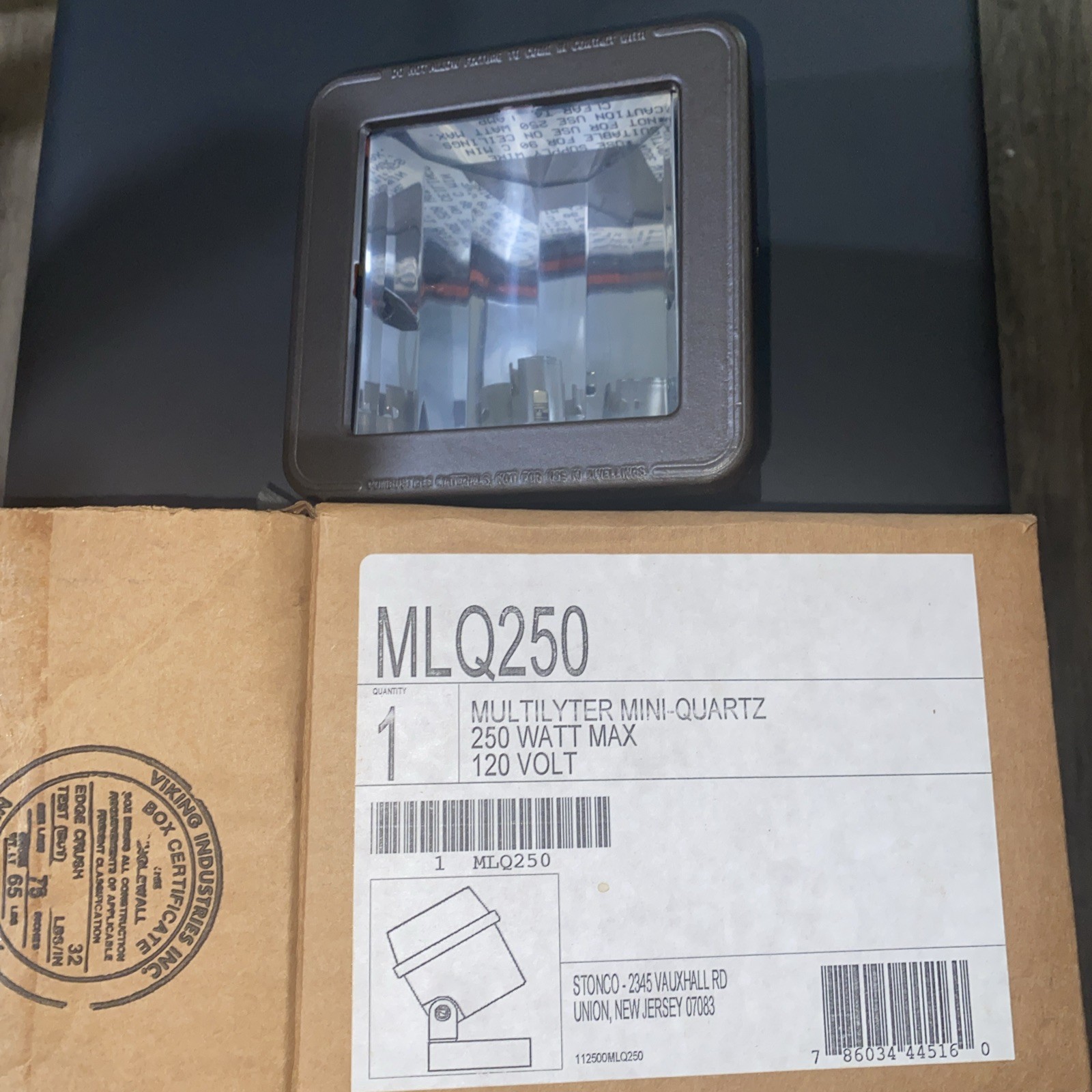 STONCO MULTILYTER MINI-QUARTZ MLQ250W MAX /NEW IN BOX 120 Volts