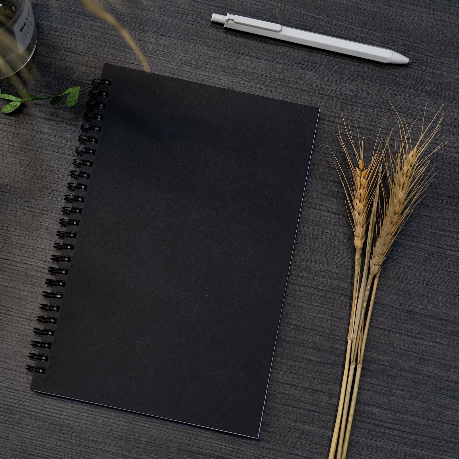 DSTELIN 9 inch x 6 inch, 100GSM, Blank Spiral Notebook, 3-Pack, Soft Black