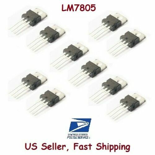 10 Pack L7805CV Voltage Regulator 5V 1.5A TO-220 +10pcs( Capacitor+Resistor+LED