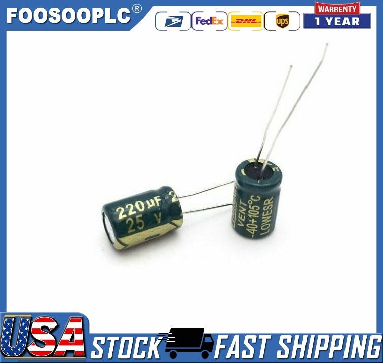 10 pcs 220uf 25v 105c radial electrolytic capacitors USA SHIPPING/SOLD