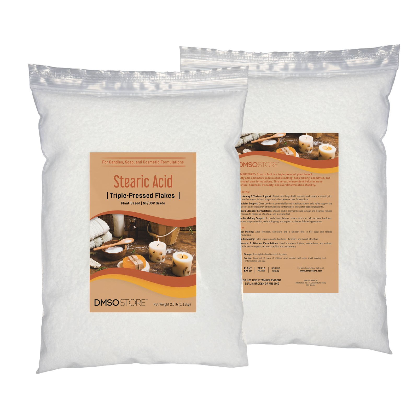 STEARIC ACID 5 lbs. Flakes Triple Pressed NF/USP Food Grade