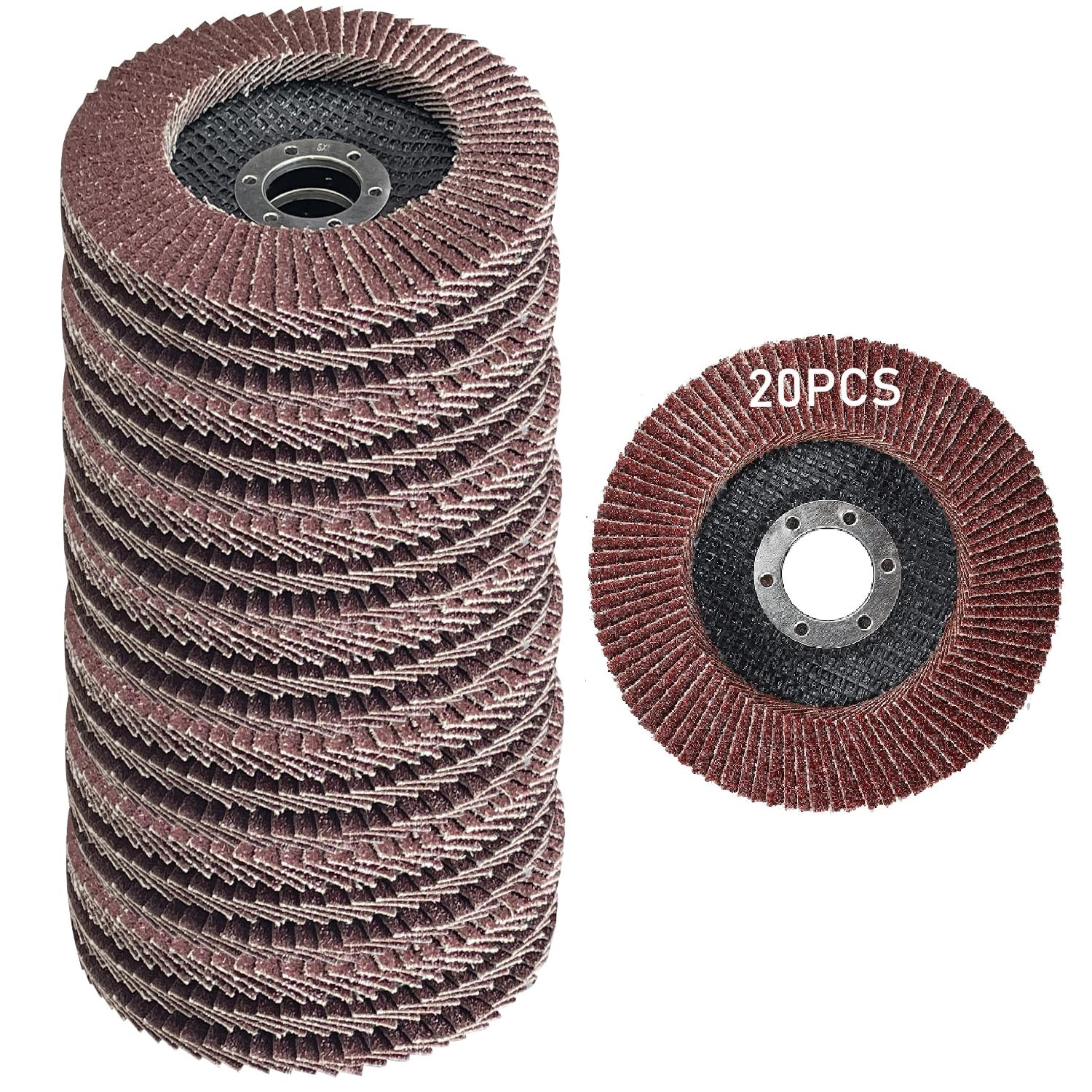 4.5 Inch Flap Discs, 20 Pack-40 60 80 100 120 Grit Angle Grinding Sanding Whe…