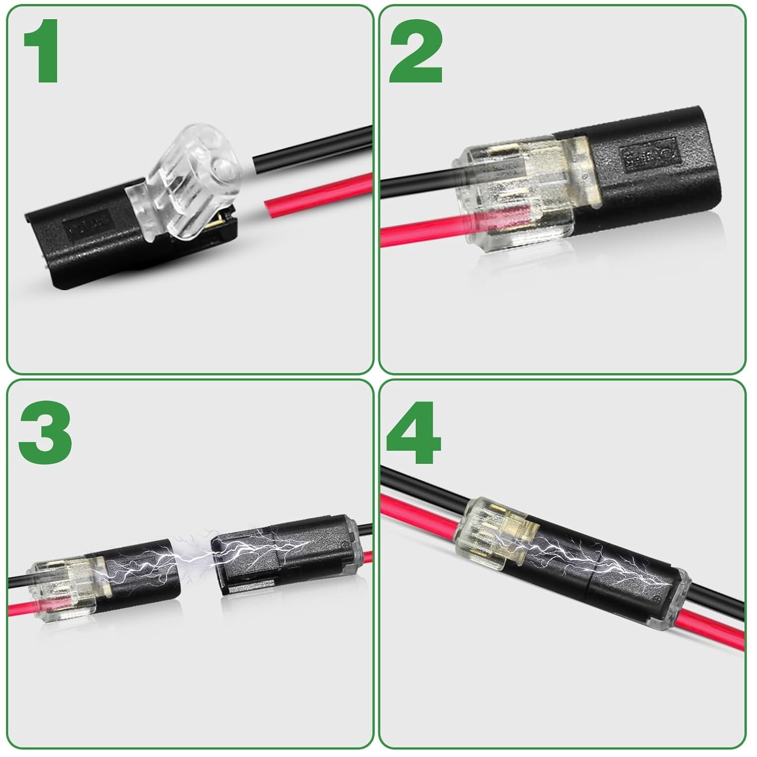 20/50pcs Double-Wire Plug-in Connector Led Light Strip Fast Connectors with 2Pin