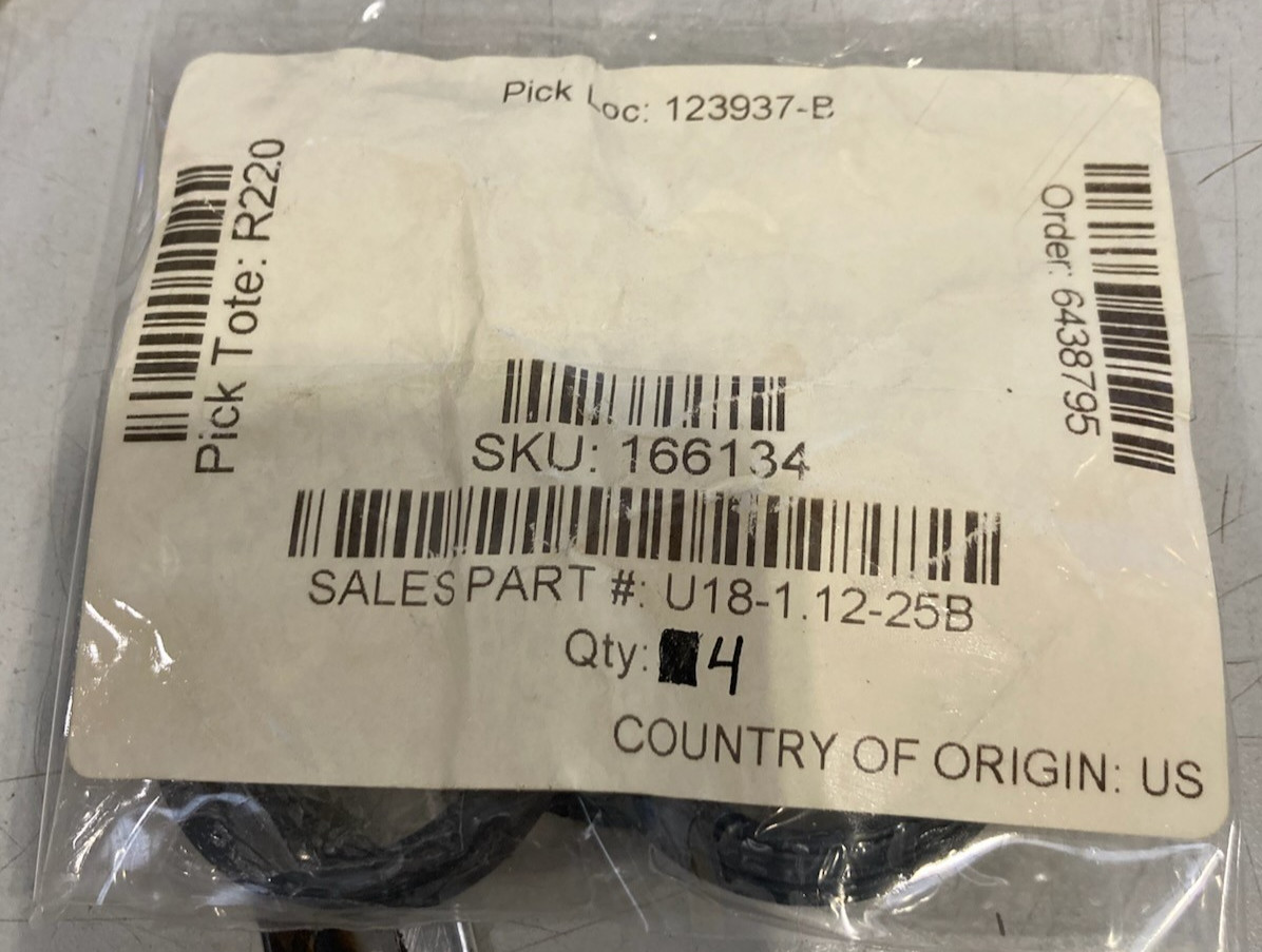 U18-1.12-25B U-Cup Seal 1-1/8″ ID x 1-1/2″ OD x 1/4″ H 90A Urethane Hyd 4pc