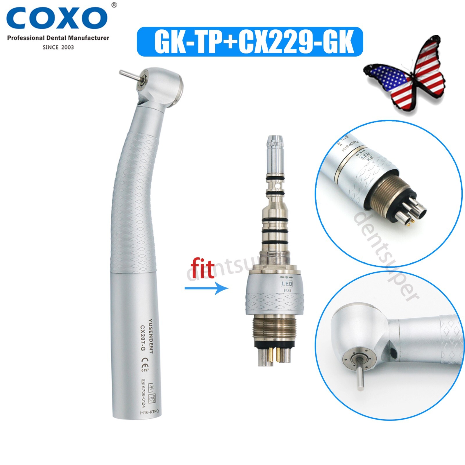 BEING Dental 45 degree Surgical Handpiece Fiber Optic Turbine For KaVo MULTIflex