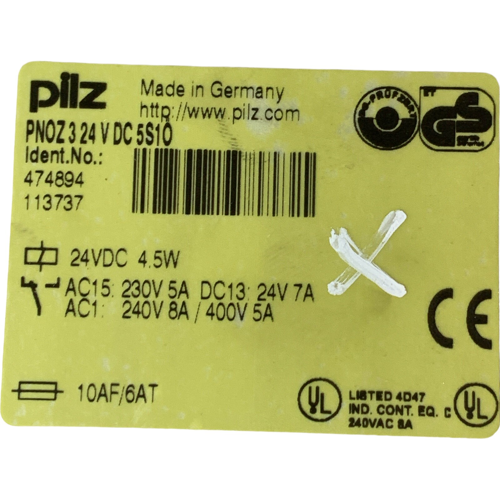 Pilz PNOZ 324V DC 5S10 474894 113737 Sicherheitsrelais Relais