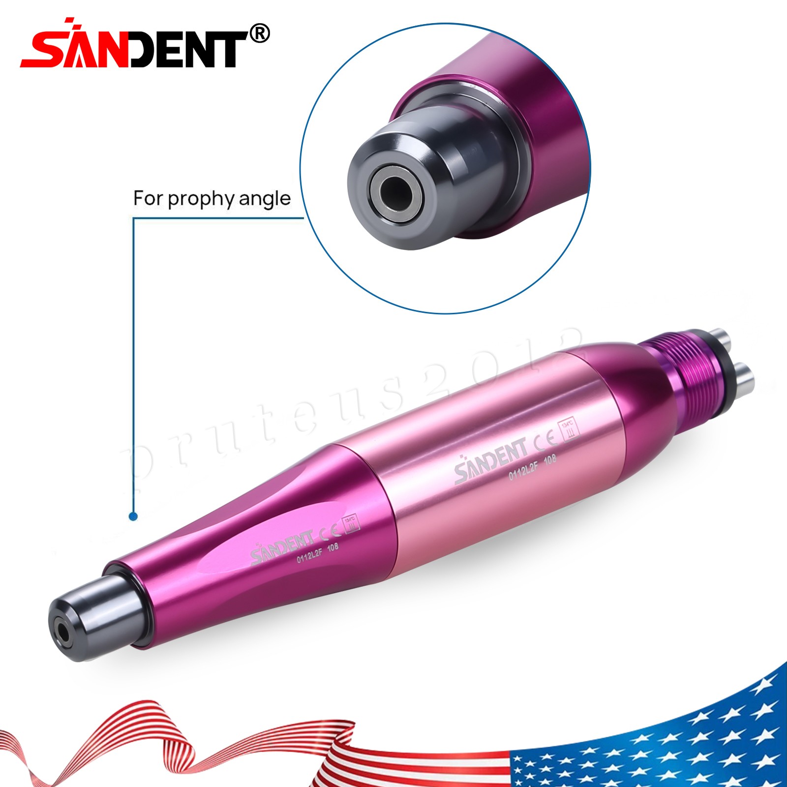 1-5* Dental Hygiene Prophy Handpiece Air Motor 4Holes 4:1 Nose Cone 360°Swivel