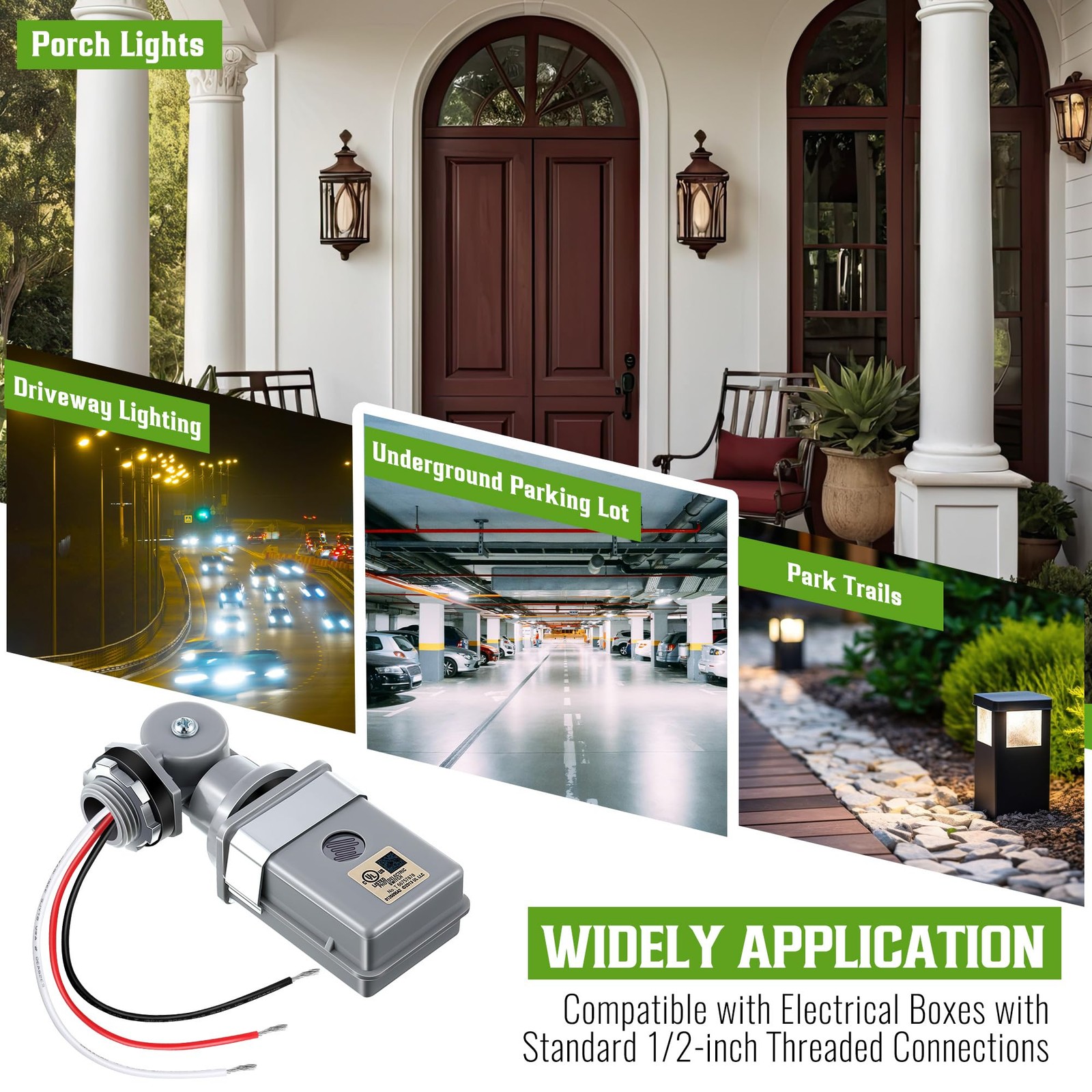 Photocell Sensor For Outdoor Lights 120VAC 120V Swivel Mount IP54 2PK