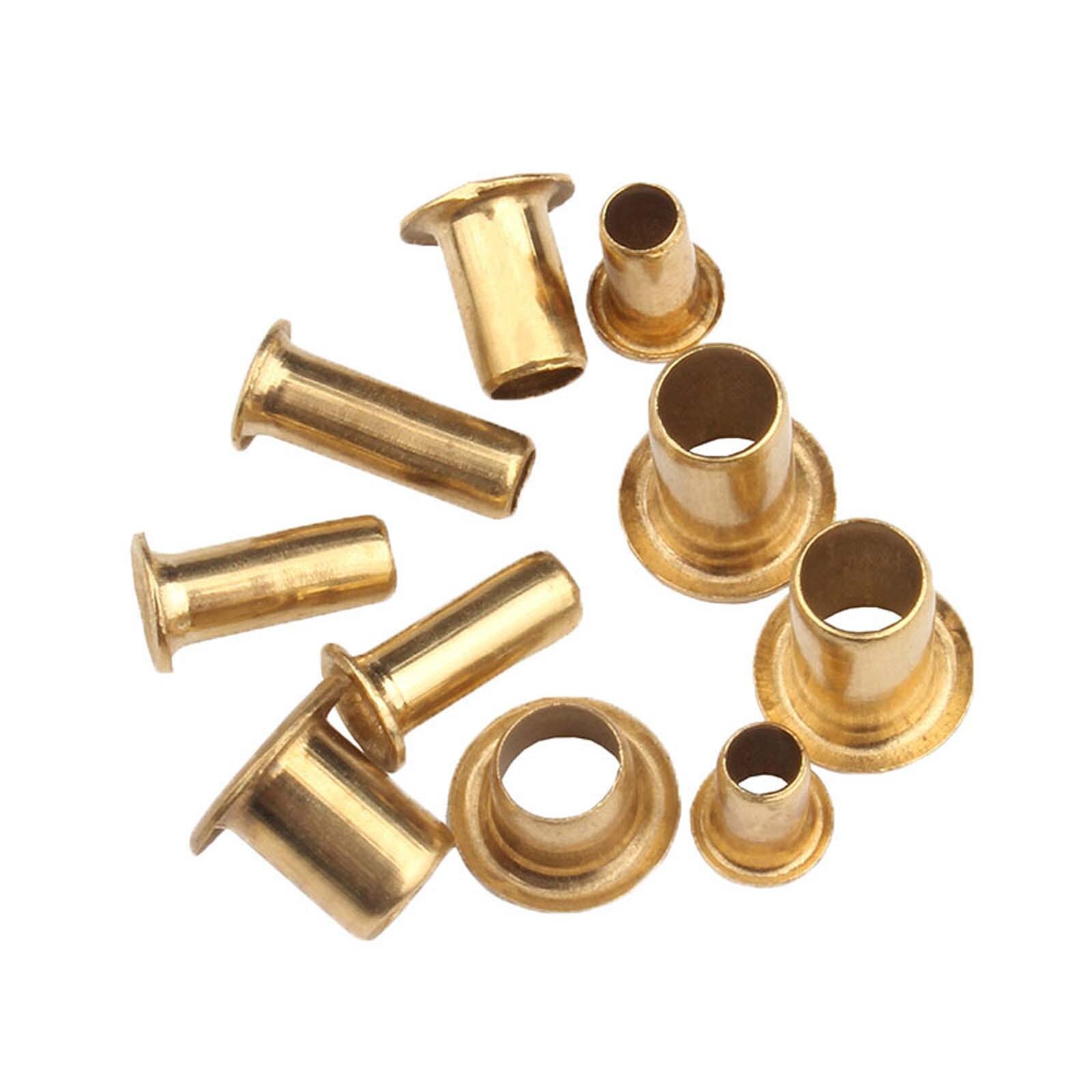 Brass Hollow Tubular Rivets Eyelet Leather Craft Grommet M0.9 to M6 DIY